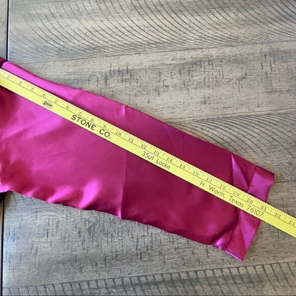 Silky Two Piece Pajama Set in Cranberry - Size Large - Picture 4 of 8